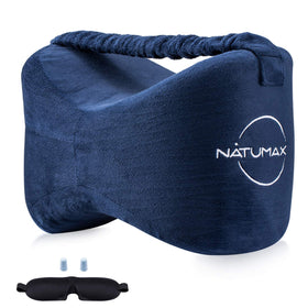 NATUMAX knee pillow in multiple positions supports versatile side sleeping.