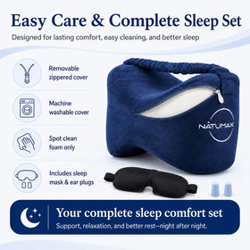 NATUMAX knee pillow kit supports side sleeping during pregnancy.