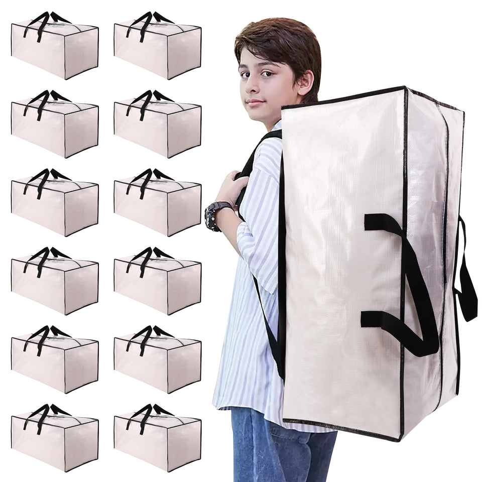 NATURELUX heavy-duty moving bags with backpack straps for easy carry during a move.