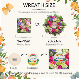 NaturaWre layered floral arrangement creates depth on doors or walls.