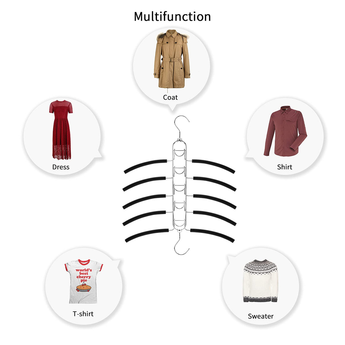 Nature Smile multi-layer clothes rack keeps outfits tidy and easy to reach.