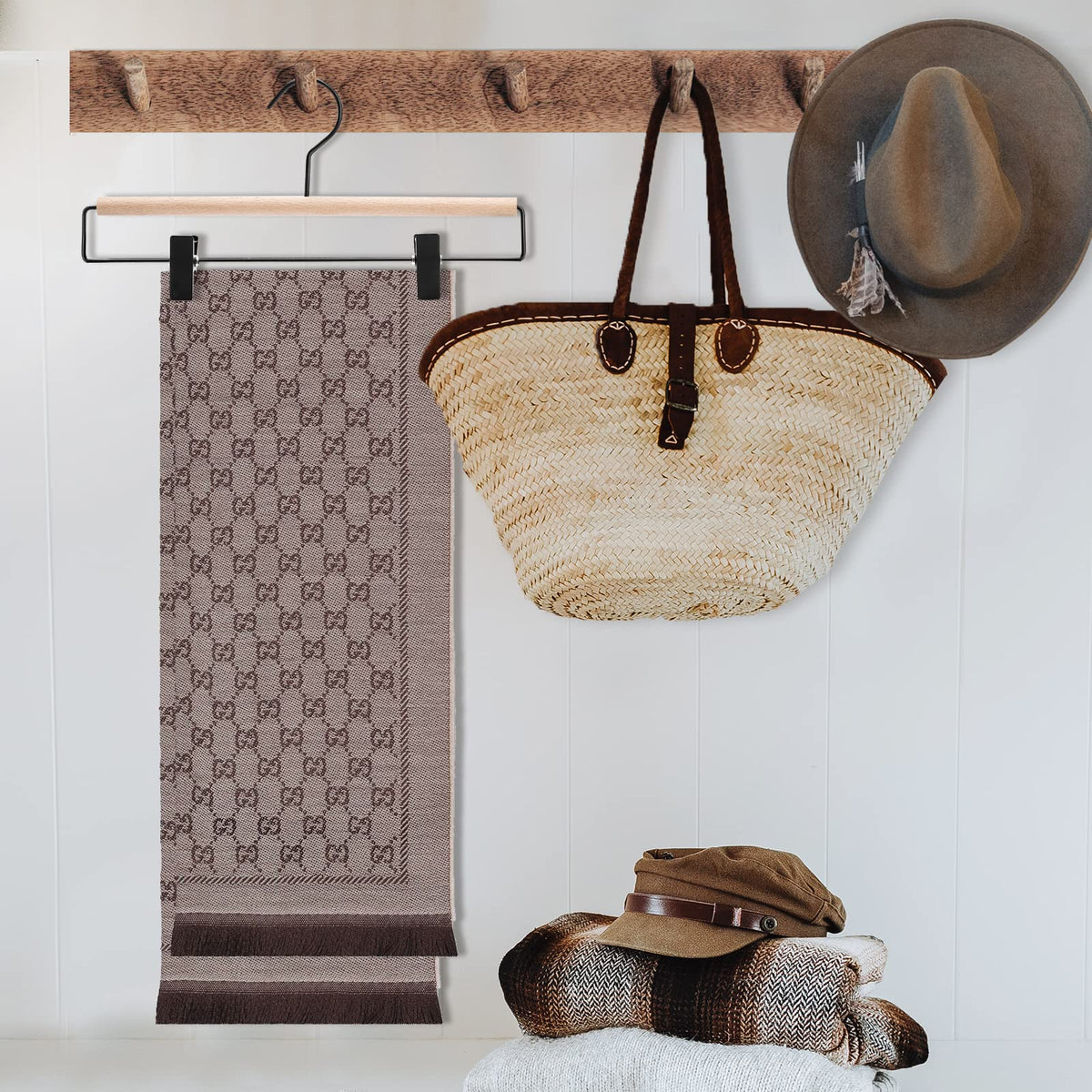Nature Smile Deluxe Beech Pants Hanger 13-inch size fits most trousers and skirts