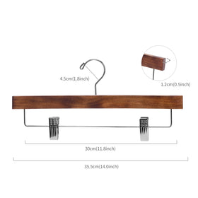 Nature Smile Deluxe hanger with clips for pants keeps hems neat