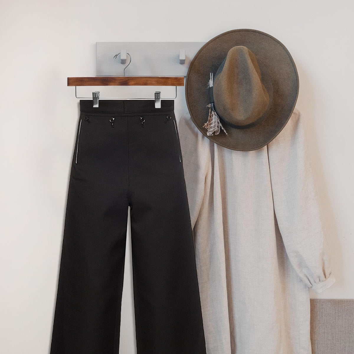 Nature Smile Deluxe slim profile hanger saves closet space