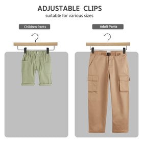 Skirts neatly hung on Nature Smile hangers with space-saving design.