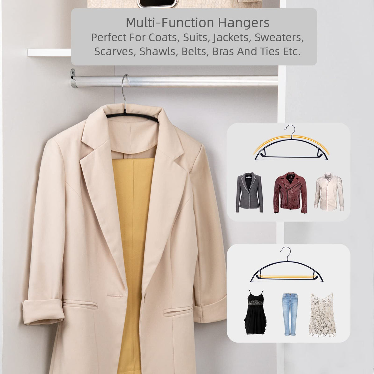 Nature Smile hanger dimensions 16.54 by 7.75 inches for versatile closet use