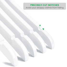 Notches on Nature Smile dress hangers securely hold straps and delicate tops.