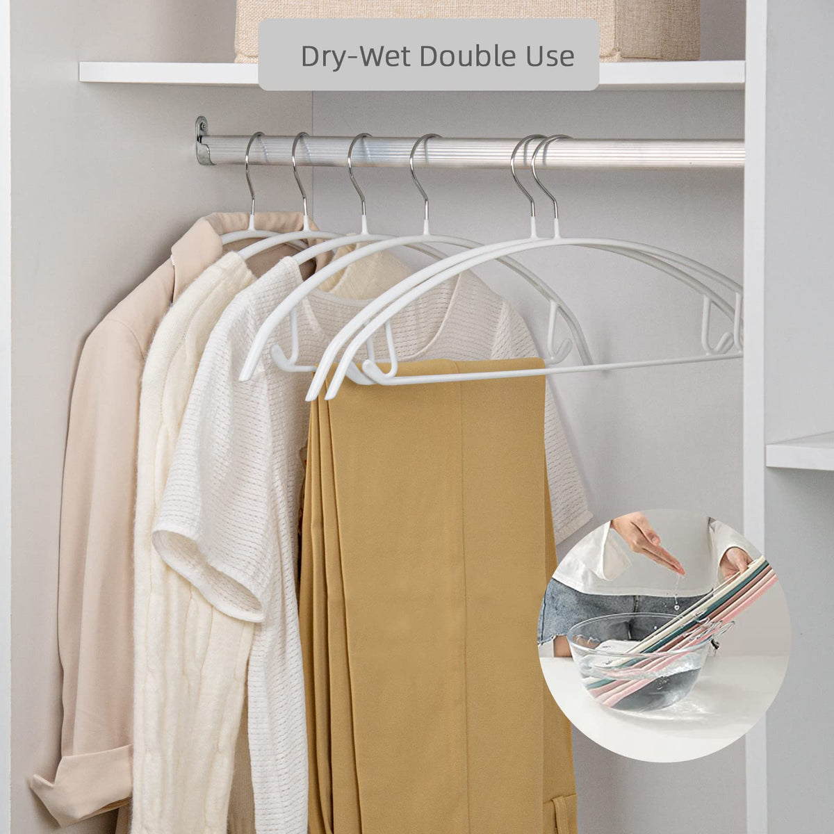 Nature Smile dress shirt hangers resist slipping to reduce wardrobe mess