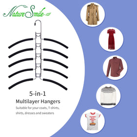 Nature Smile durable metal hanger frame supports multiple garments.