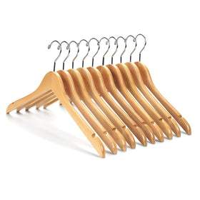 Nature Smile Gugertree wood hanger pack of 10 keeps clothes organized and sturdy