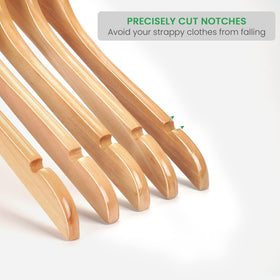 Nature Smile Gugertree wood hanger has a smooth surface to prevent fabric snags