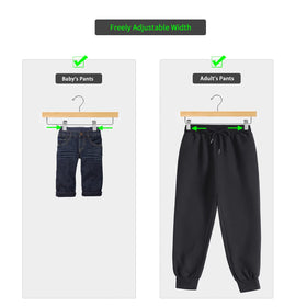 Nature Smile heavy-duty lotus wood hanger supports jeans and thick pants.