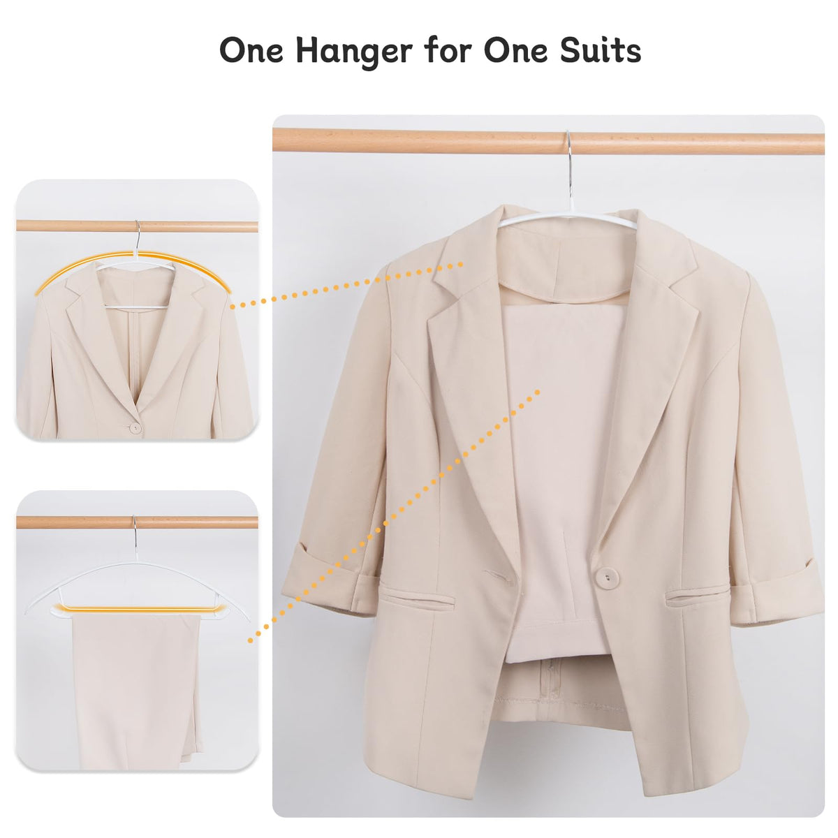 Nature Smile heavy-garment hangers protecting coats from creasing