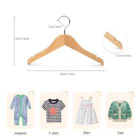 Nature Smile wooden hangers with notches securing strap garments