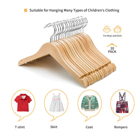 Nature Smile 14-inch juniors hangers optimize kids' wardrobe organization.