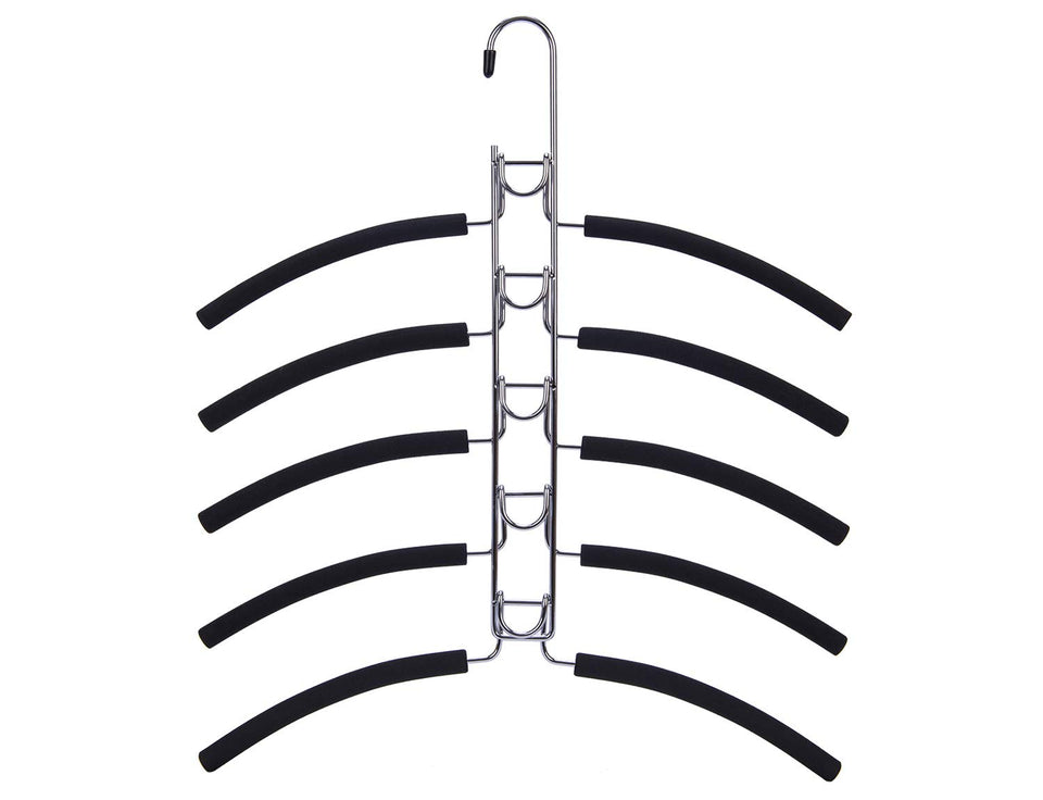 Nature Smile no shoulder bump multi-layer hanger back view showing space-saving design.