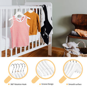 Nature Smile notched hangers secure straps and prevent slips on delicate garments.