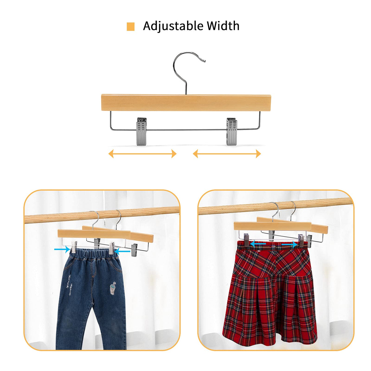 Nature Smile pack of 10 natural wood hangers offers tidy storage
