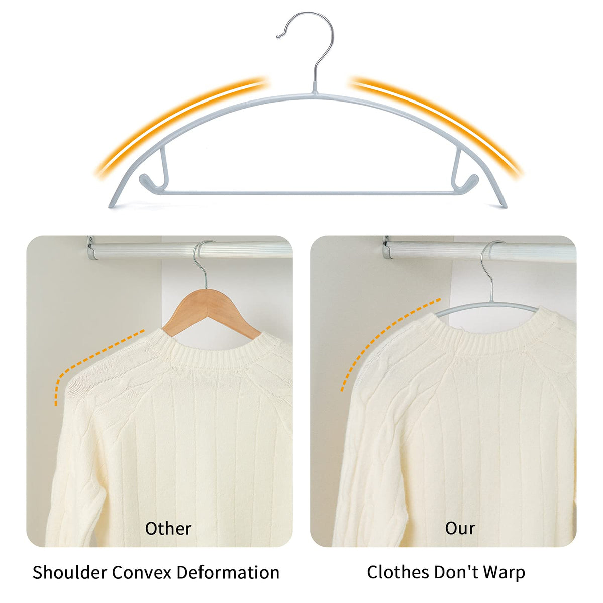 Nature Smile shoulder bump-free hangers protect shoulders and keep closet neat