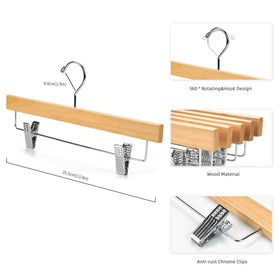 Nature Smile solid lotus wood hanger shows natural grain and durability.