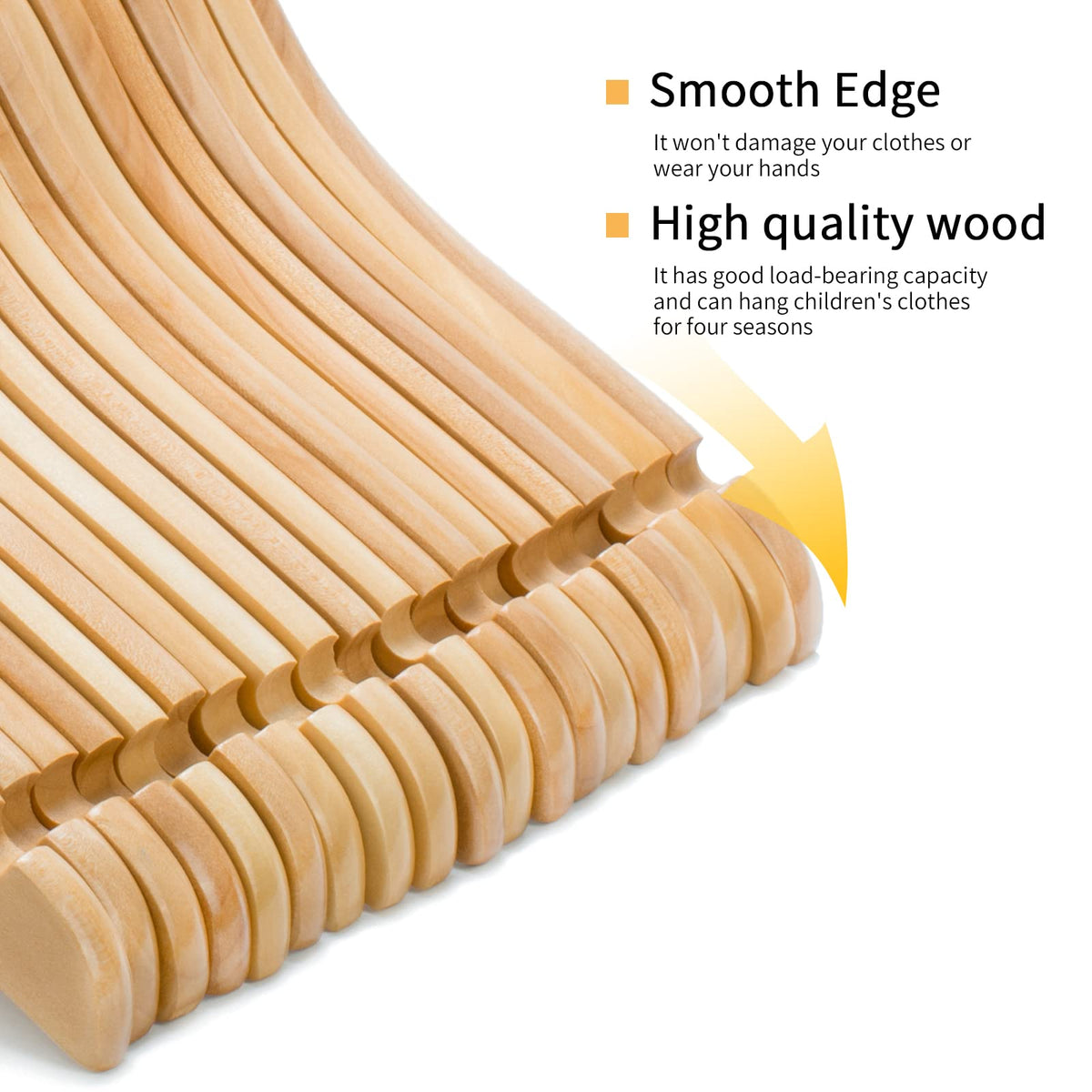 Nature Smile solid wood construction provides sturdy support for heavier jackets and coats.