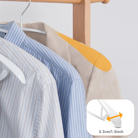 Nature Smile sweater hangers with broad shoulders to maintain shape
