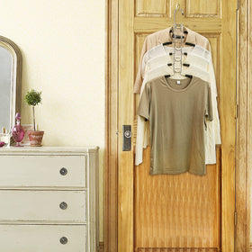 Nature Smile versatile hanger suitable for jackets, coats, sweaters, shirts, and tees.