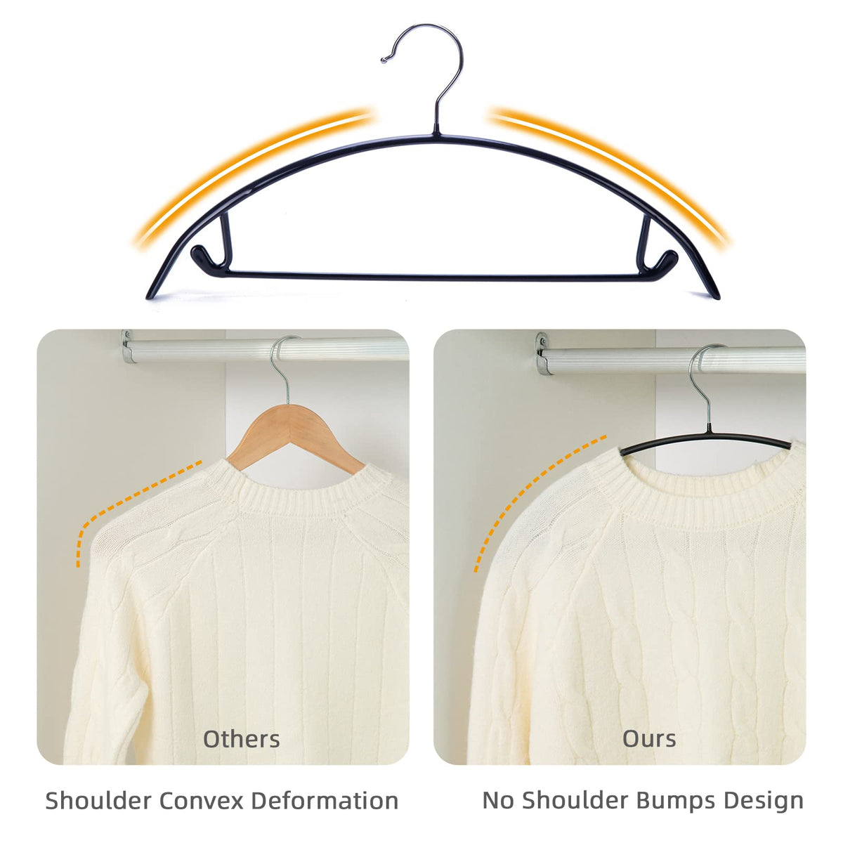 Nature Smile wardrobe hangers in closet for coats and suits organization