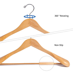 Nature Smile women short-design wooden hangers for compact closet spaces.