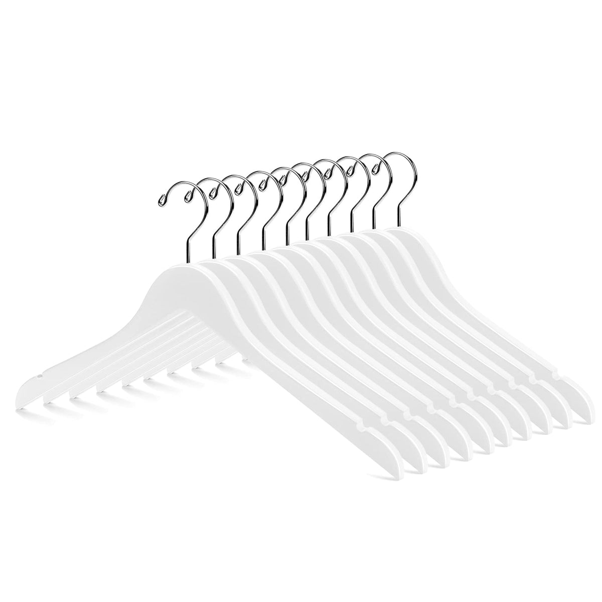 Nature Smile wooden coat hangers with a smooth finish protect fabrics from snags.