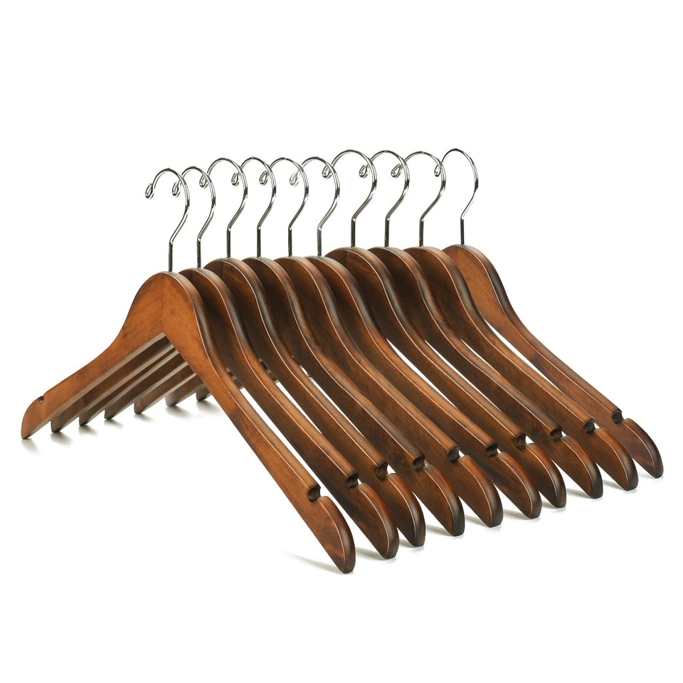 Nature Smile wooden hanger with smooth surface protects delicate fabrics