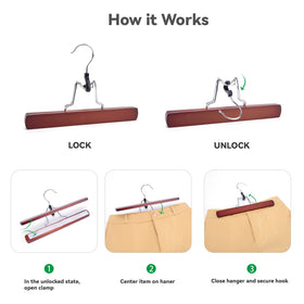 Nature Smile wooden hangers feature a 360-degree hook for easy access from any angle.