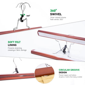 Nature Smile wooden hangers use solid wood construction for long-lasting durability.