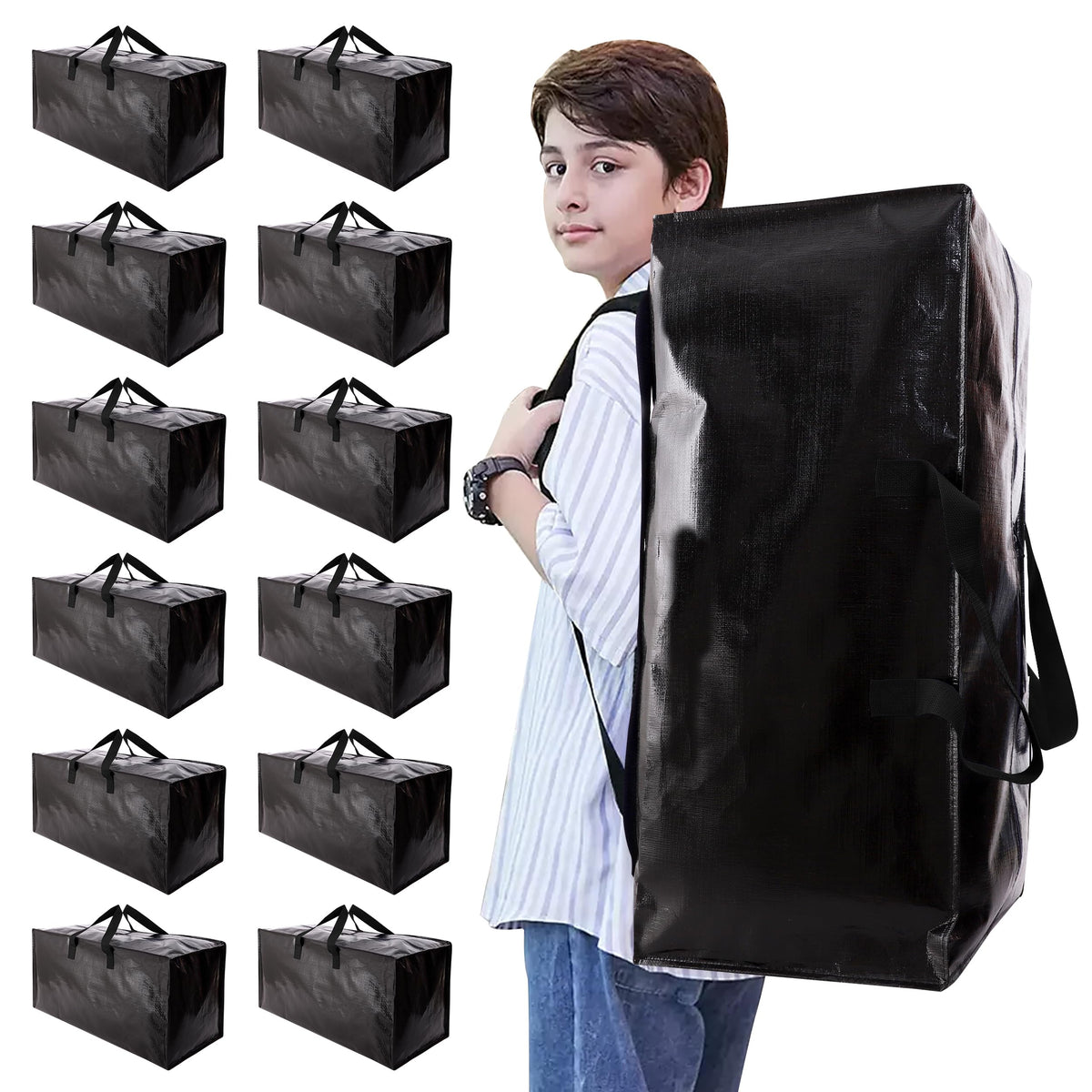 NATURELUX heavy-duty moving bags with backpack straps for easy dorm moves