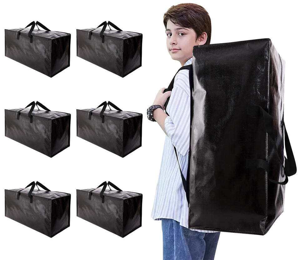 NatureLux heavy-duty moving bags with backpack straps for easy transport.