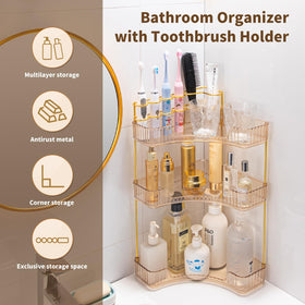 NATURE'S SOURCE large-capacity bathroom counter storage for tall bottles