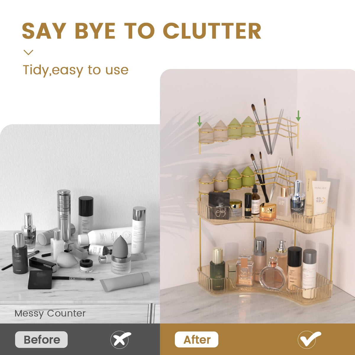 NATURE'S SOURCE makeup brush holder keeps brushes within reach for easy routines