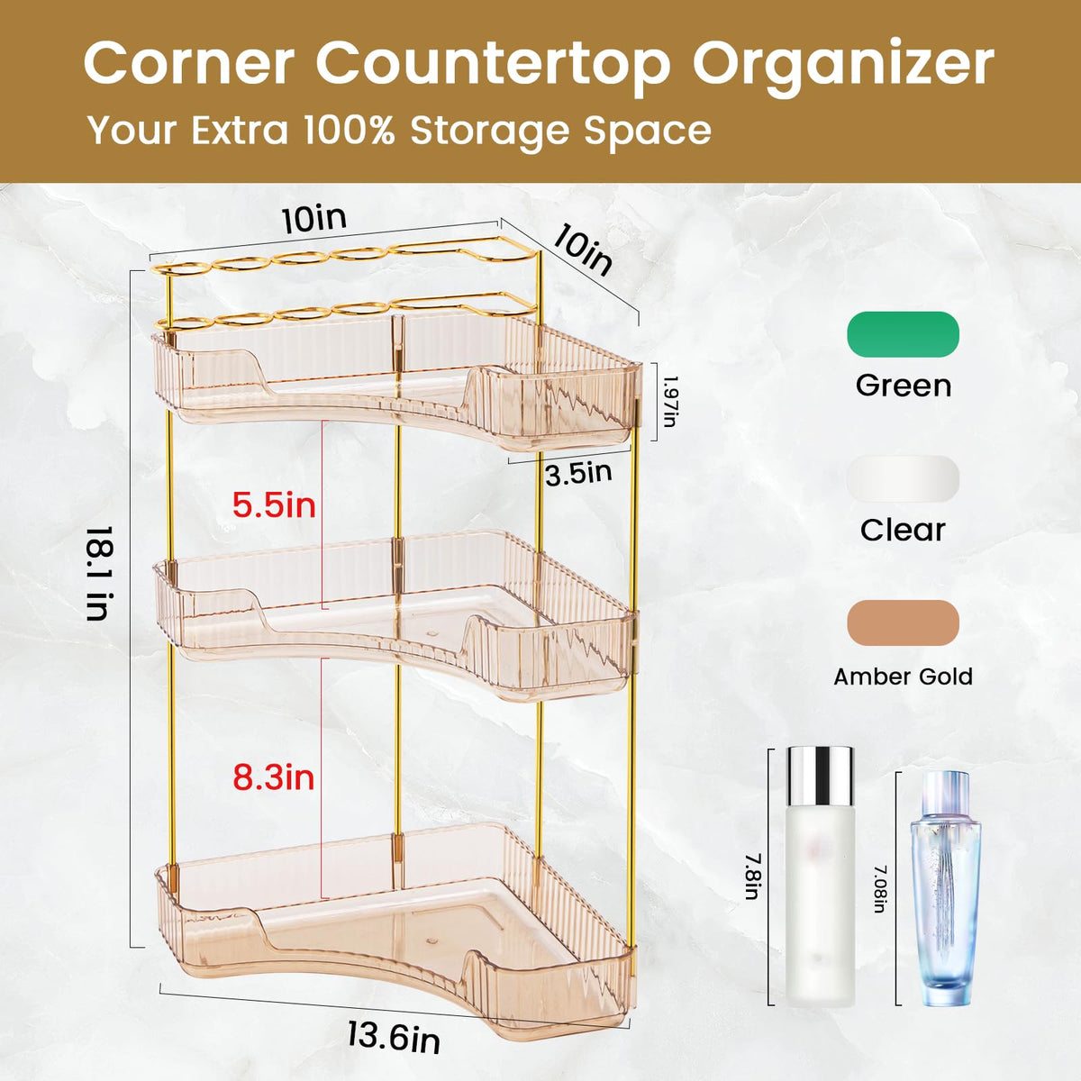 NATURE'S SOURCE sturdy acrylic organizer resists moisture for daily use