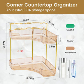 NATURE'S SOURCE sturdy acrylic organizer withstands daily use and reduces countertop clutter