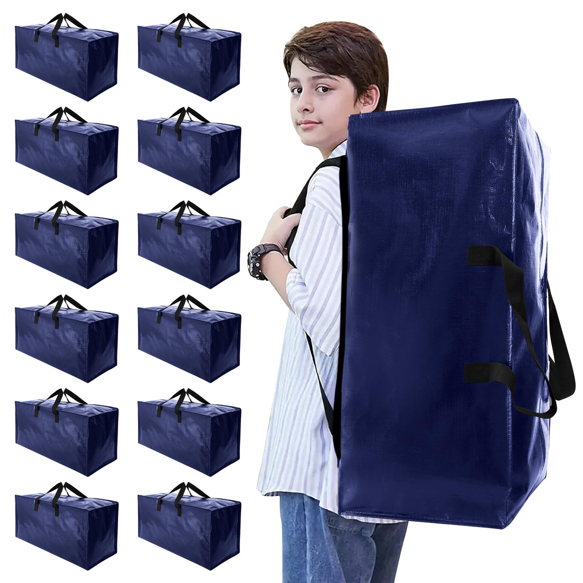NATURELUX heavy-duty moving bag with backpack straps for easy transport of bulky items