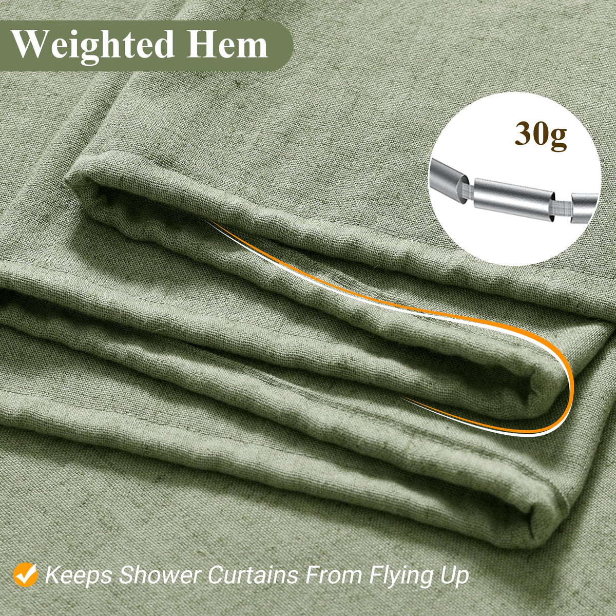 Naturoom Sage Green package includes 12 rust-resistant hooks for quick hanging.