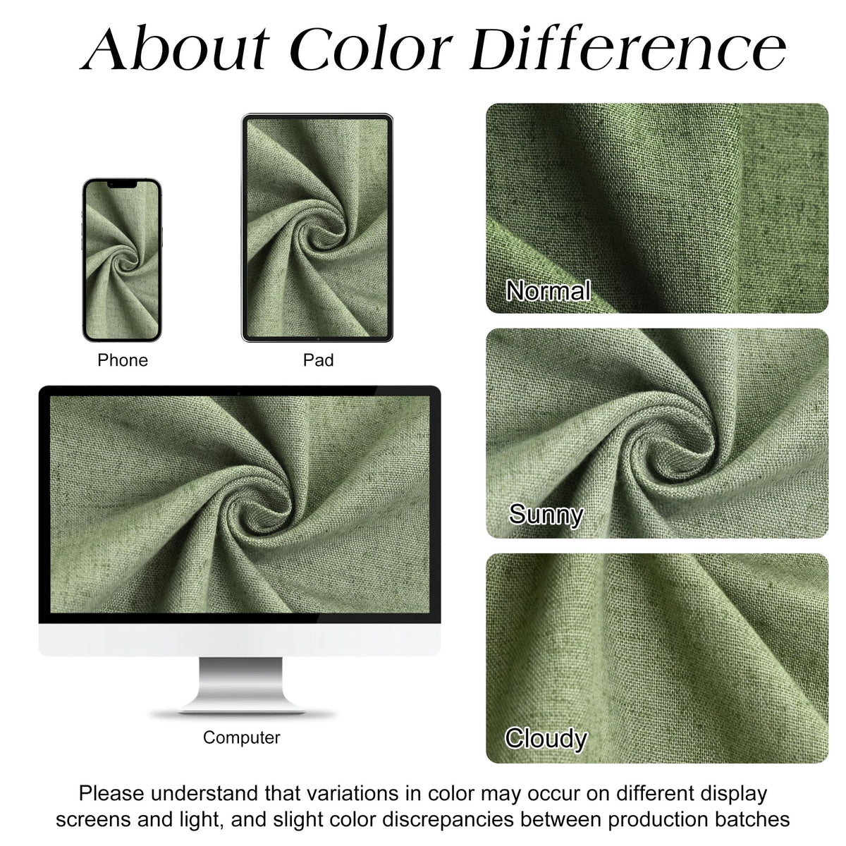 Naturoom Sage Green curtain uses rust-resistant grommets for easy installation.