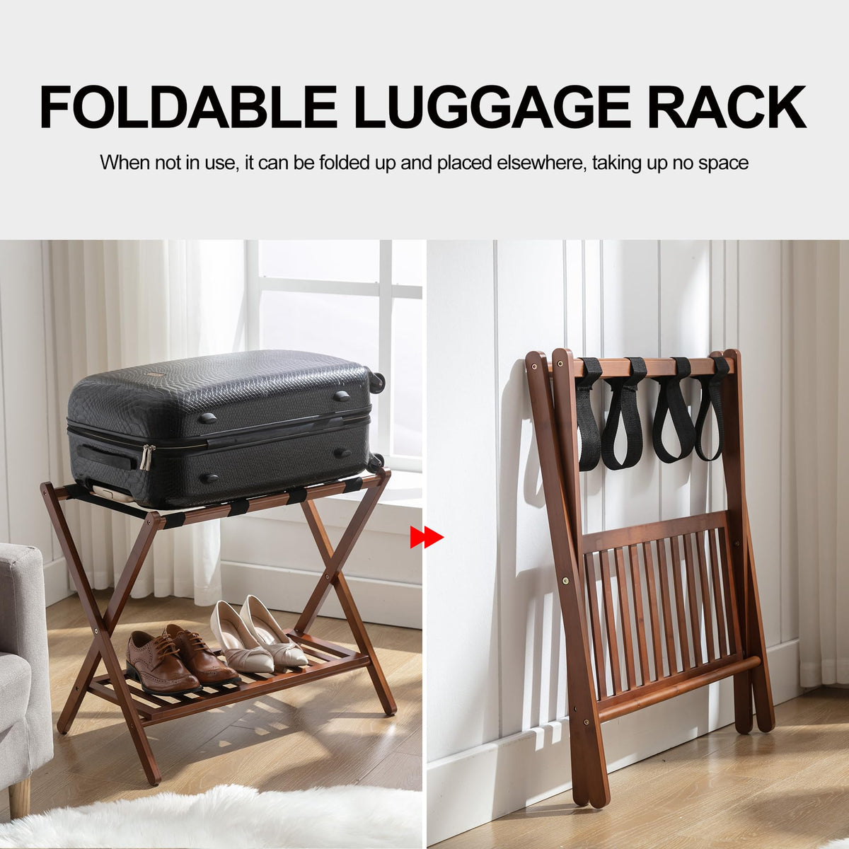 Natuvite luggage rack ideal for guest rooms and hospitality spaces