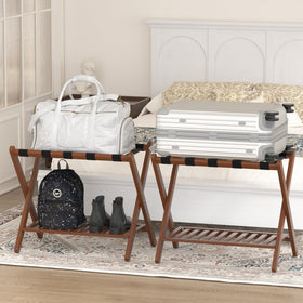 Natuvite bamboo rack scratch-free finish protects bags during use