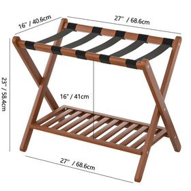 Natuvite luggage racks in use keep suitcases organized and elevated.
