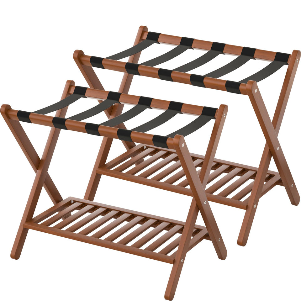 Natuvite luggage racks set 2 folded for compact storage in any guest room.