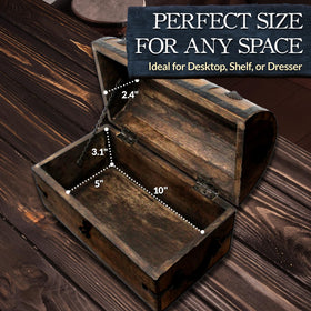 Medium sized Nautical Cove chest with dimensions 11x6x6.75 inches for keepsakes.