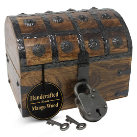 Nautical Cove pirate treasure chest small 8x6 for keepsakes and coins storage