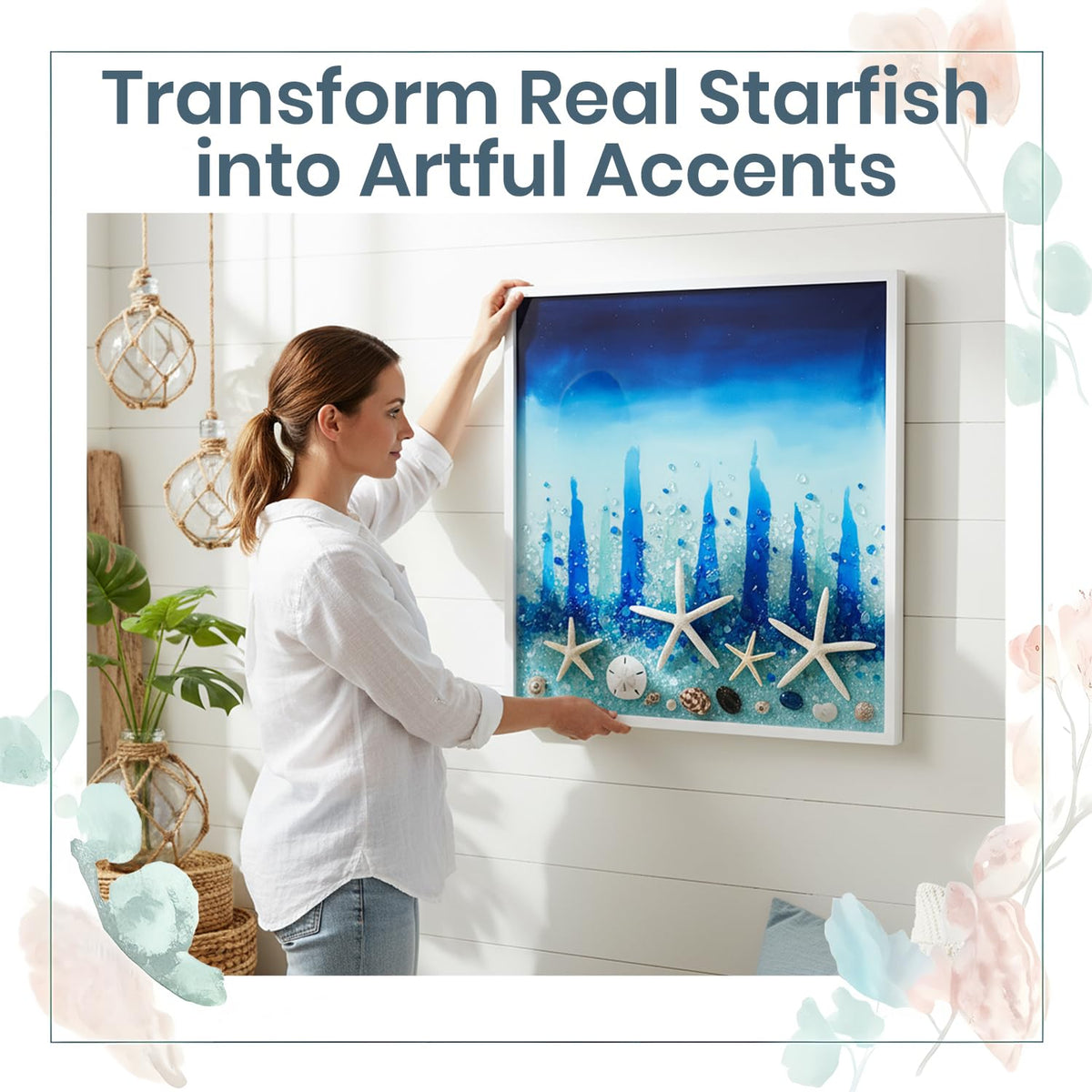 Nautical Crush Trading starfish table centerpiece 6-8 inch white
