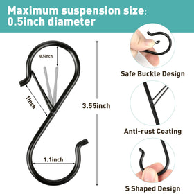 Navona 60-pcs S-hooks on rod installation showing easy hanging access